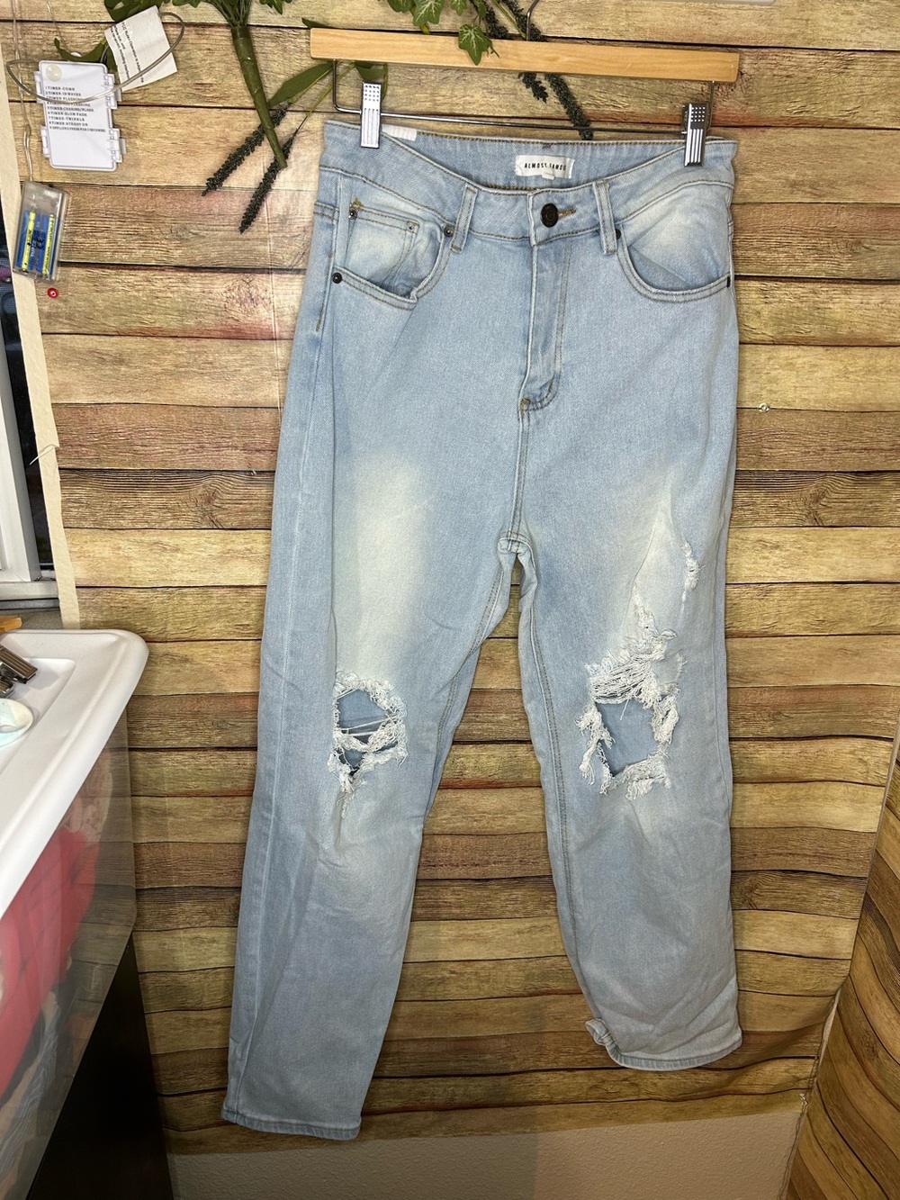 Almost Famous Light Wash Denim Distressed Jeans Denim Women’s Size 9
